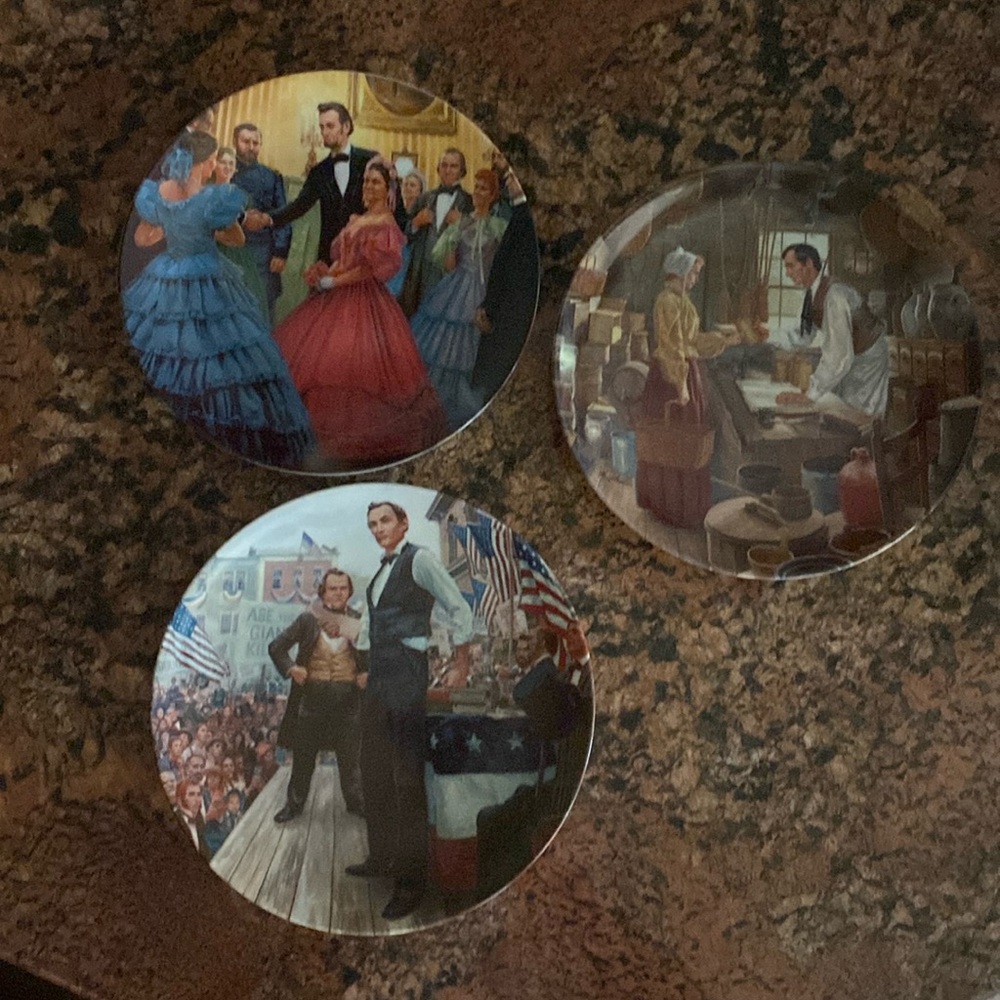 Gone With the Wind (3) plate set vintage collectors edition